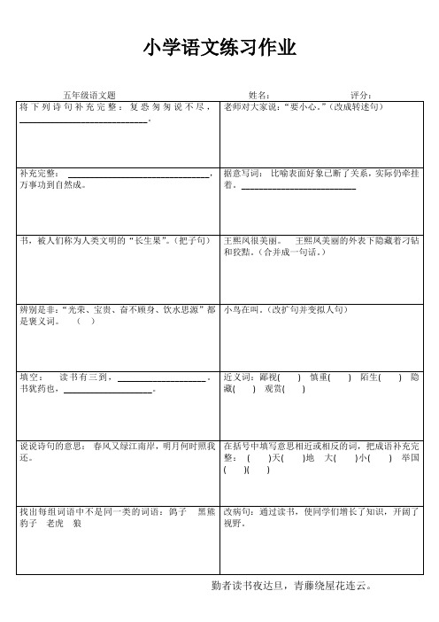 小学五年级语文课堂练习 (38)