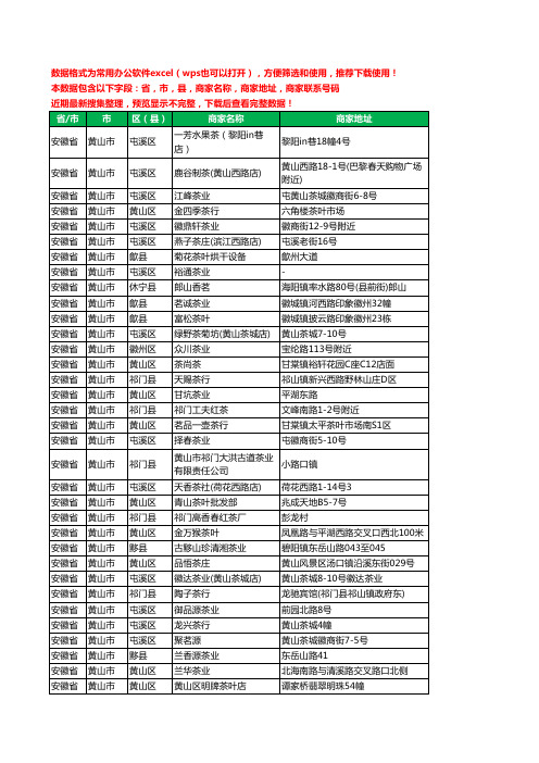 2020新版安徽省黄山市茶庄工商企业公司商家名录名单联系电话号码地址大全816家