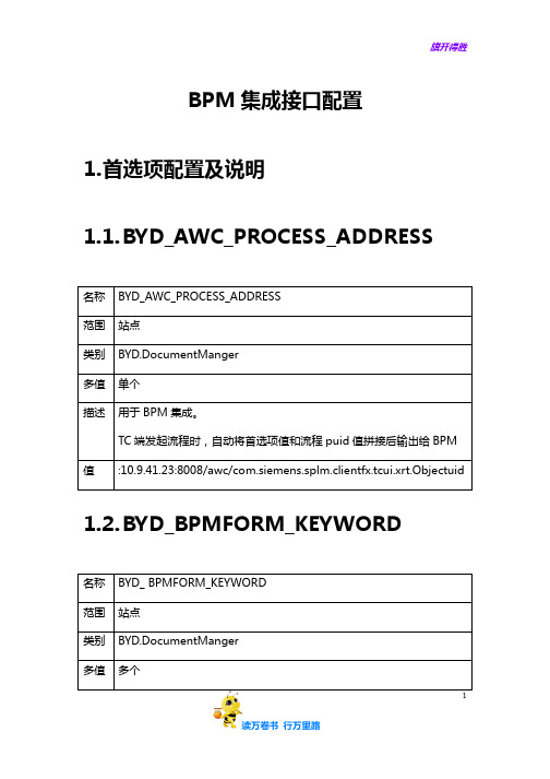 BPM集成接口配置——【Team Center 精品培训资料】