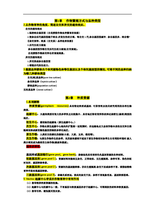 (整理)★作物育种学总论