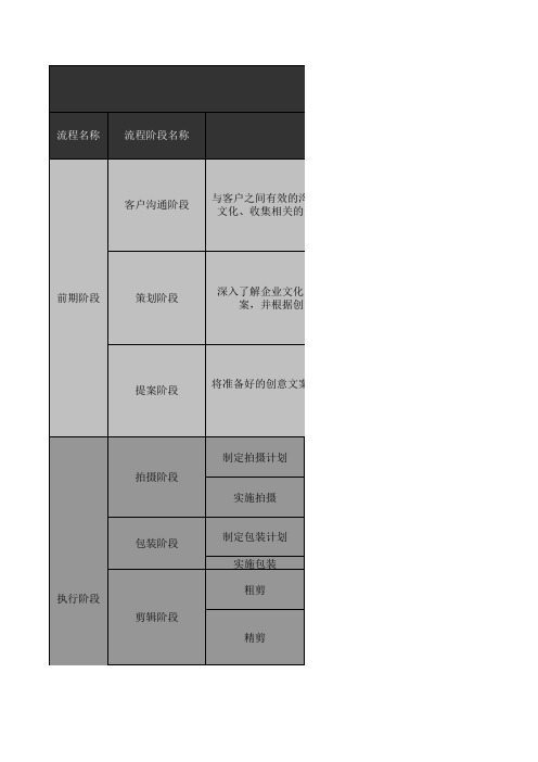 影视专题片项目制作流程