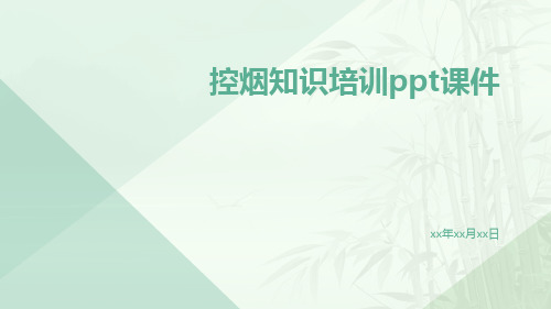 控烟知识培训PPT课件