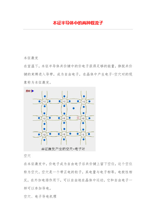 本征半导体中的两种载流子