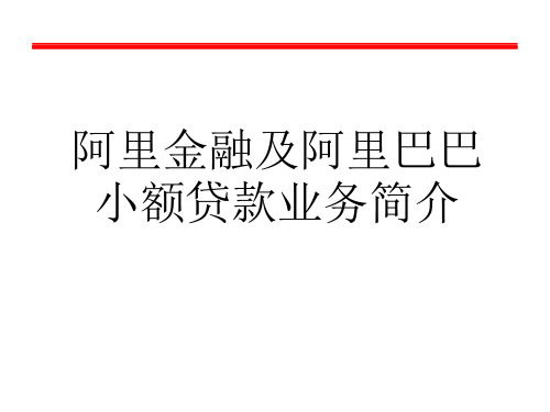 阿里金融及小额贷款简介