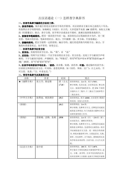 古代汉语通论知识整理