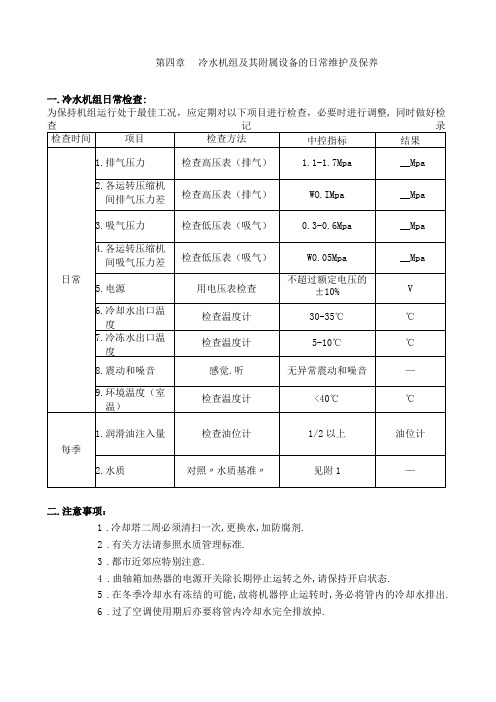 大金冷水机组的维护与维修