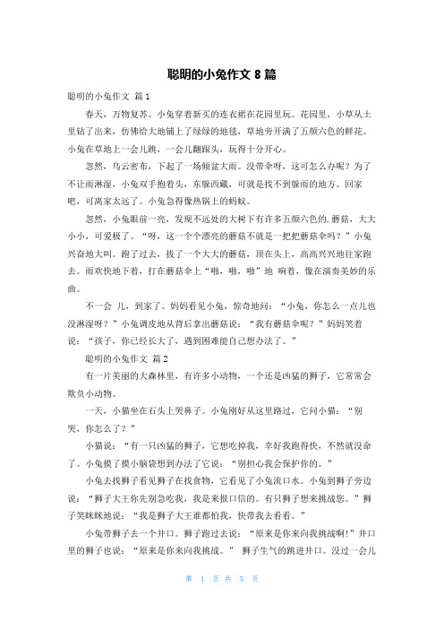 聪明的小兔作文8篇