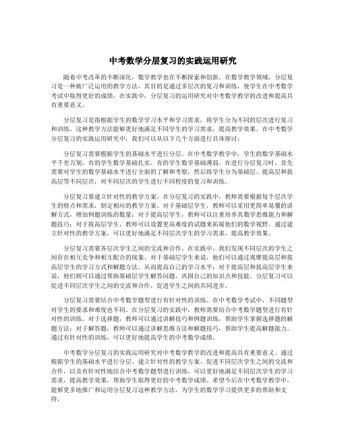 中考数学分层复习的实践运用研究