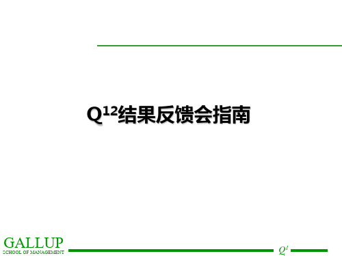 盖洛普Q12培训讲义学习资料