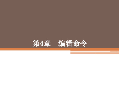 AutoCAD机械电气教程第4章编辑命令