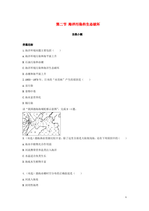 高中地理 第三单元 保护海洋环境 第二节 海洋污染和生态破坏自我小测 鲁教版选修2