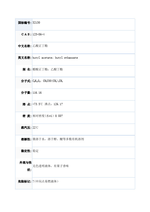 乙酸正丁酯的msds