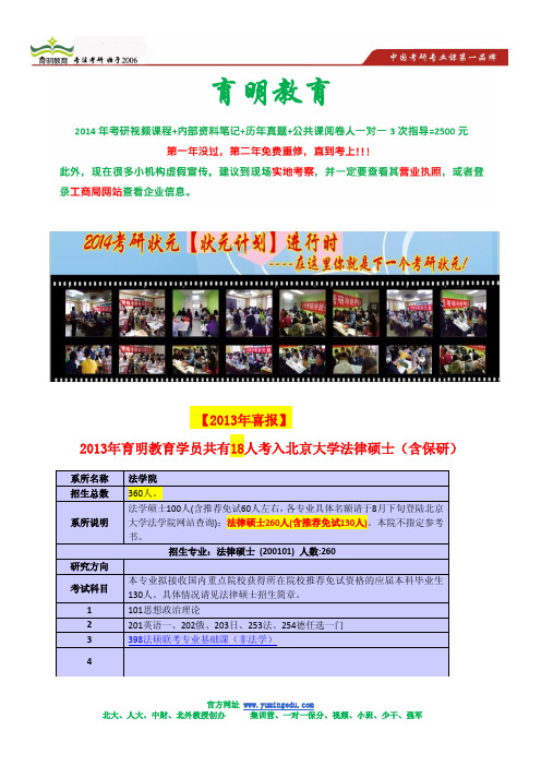 2014年北京大学法学硕士考研笔记-考研复试考点总结