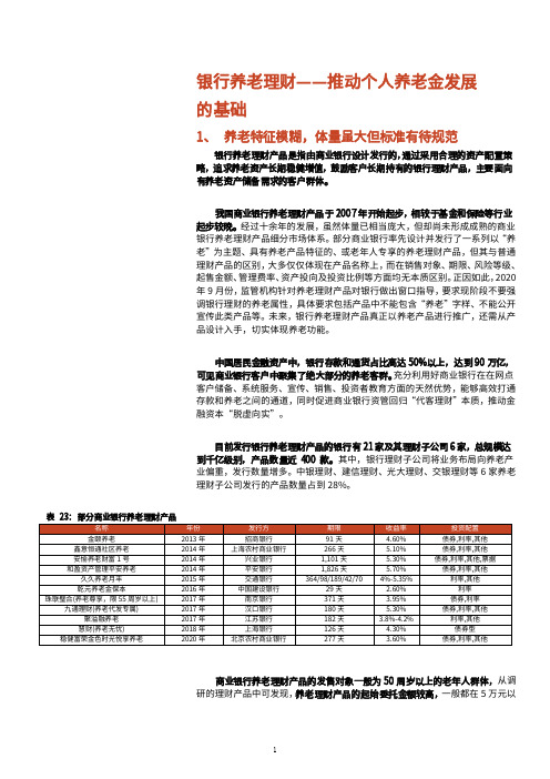 银行养老理财产品梳理及适用性分析(2021年)