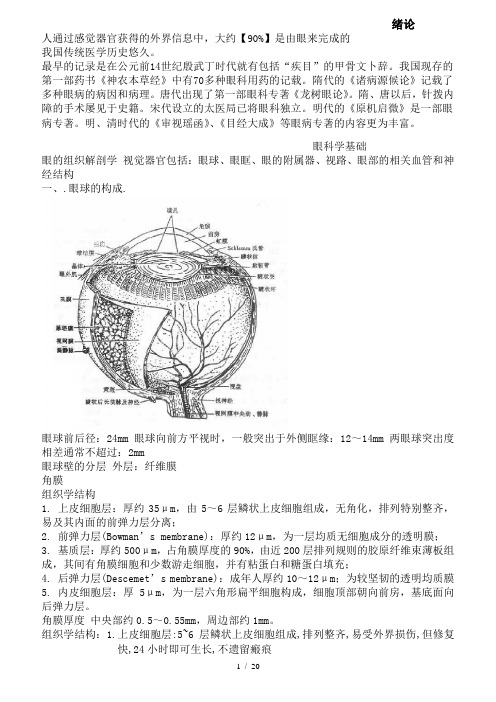 眼科学重点总结人卫第八版