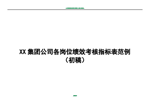 公司各岗位绩效考核指标表42829