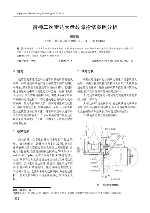 雷神二次雷达大盘故障抢修案例分析