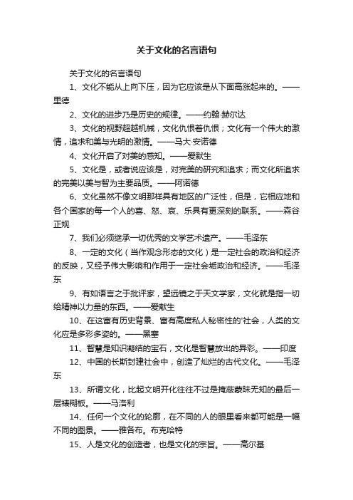 关于文化的名言语句