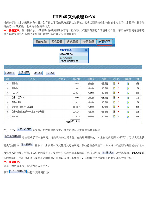 PHP168,齐博采集文章教程