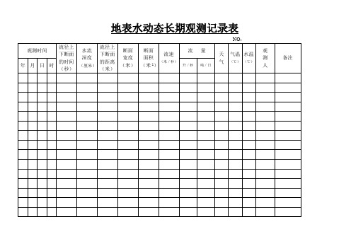 水文地质常用表