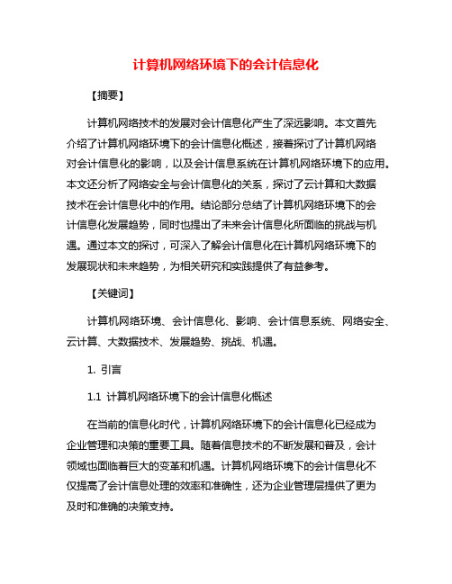 计算机网络环境下的会计信息化