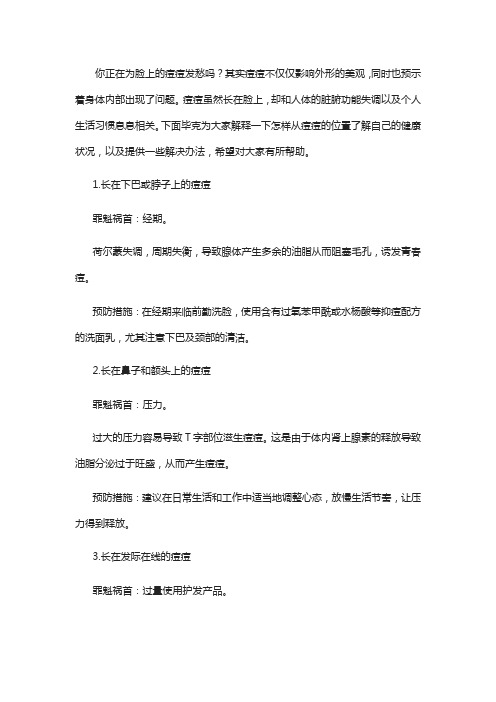 毕克：从痘痘的位置了解身体健康