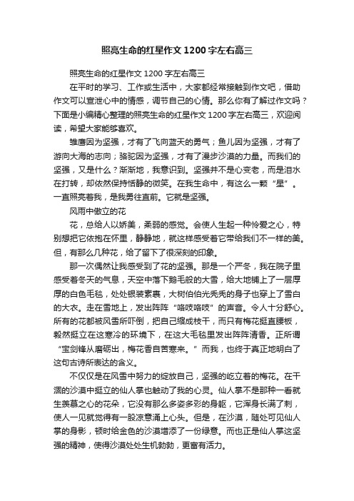 照亮生命的红星作文1200字左右高三