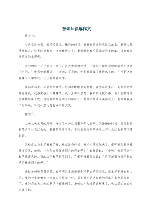 被老师误解作文