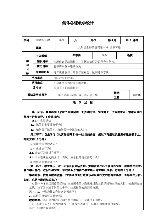 八年级上学期思想道德(第五课)