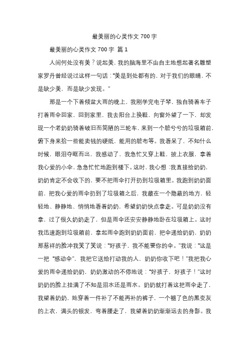 最美丽的心灵作文700字