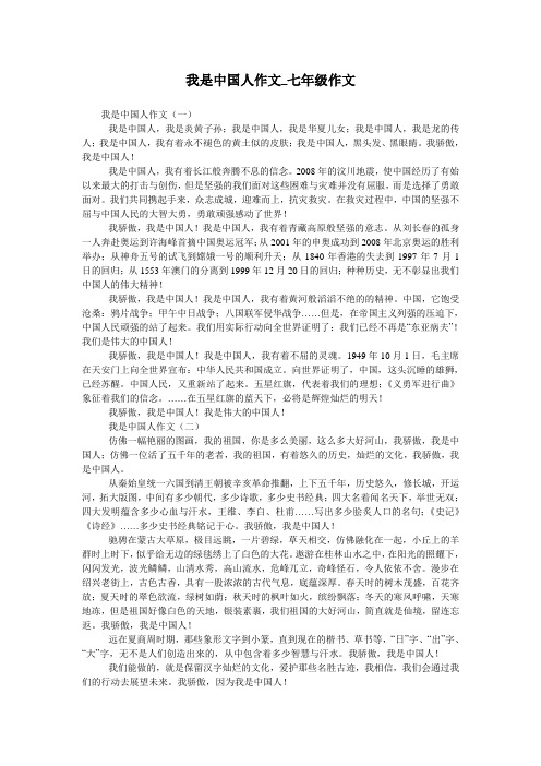 我是中国人作文_七年级作文