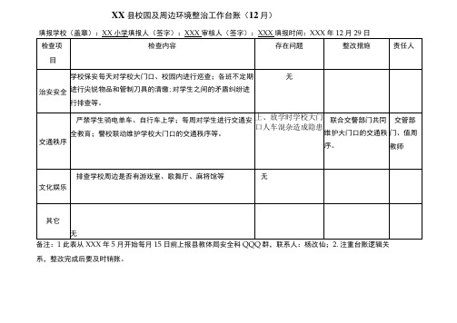 学校校园周边环境治理工作台账