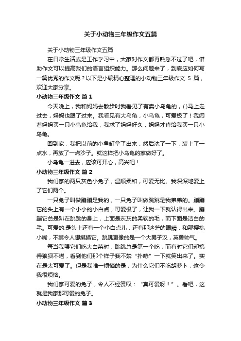 关于小动物三年级作文五篇