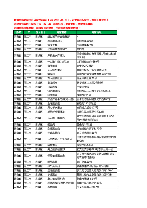 2020新版云南省丽江市古城区农产品行业工商企业公司商家名录名单联系电话号码地址大全460家