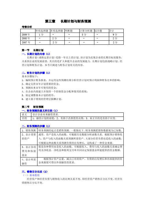 第三章长期计划与财务预测