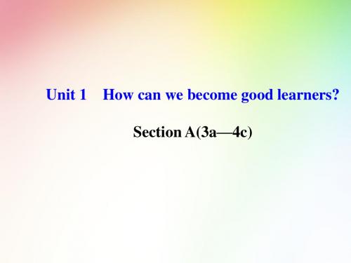 2014年秋新目标英语九年级课件：Unit 1 How can we become good learners？Section A(3a—4c)