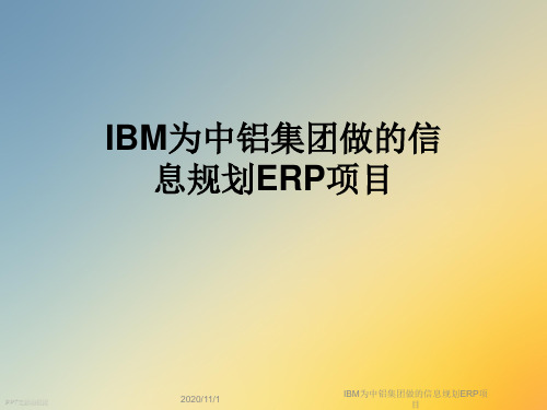 IBM为中铝集团做的信息规划ERP项目