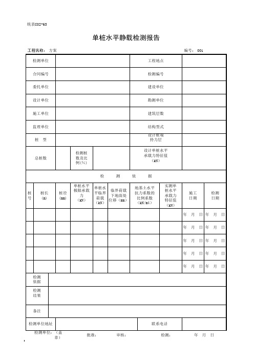 103、统表C02-63单桩水平静载检测报告