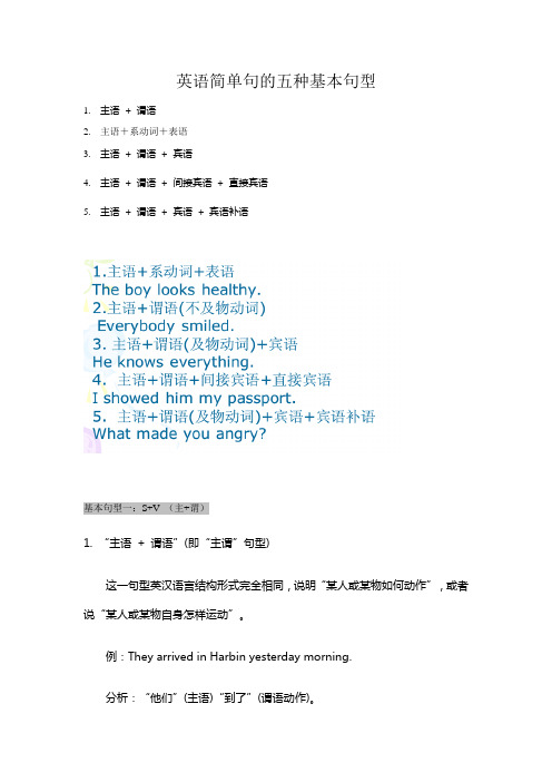 英语简单句的基本句型