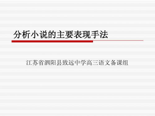 2015年江苏高考语文之分析小说的主要表现手法