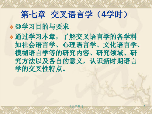 语言学概论--第七章 交叉语言学