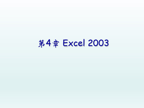 大学计算机文化基础第4章 excel2003