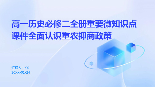 高一历史必修二全册重要微知识点课件全面认识重农抑商政策