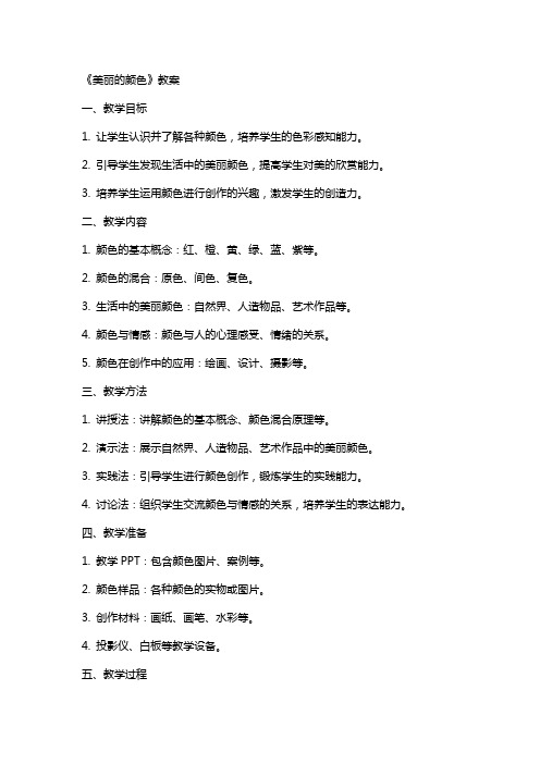 《美丽的颜色》教案