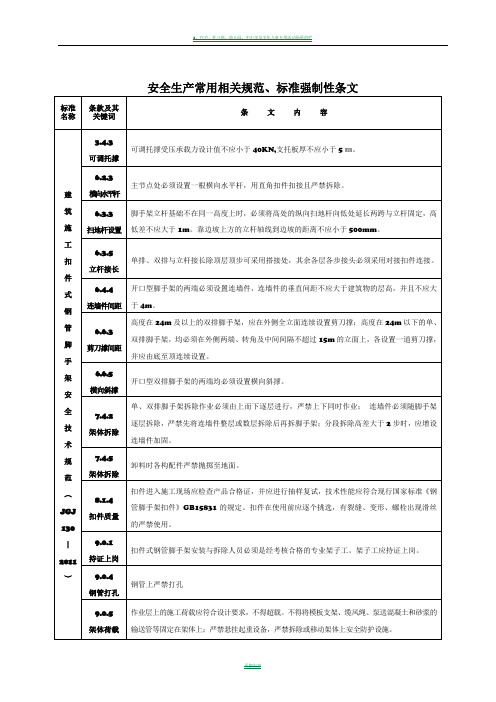 工程建设标准强制性条文(施工安全)2013年版