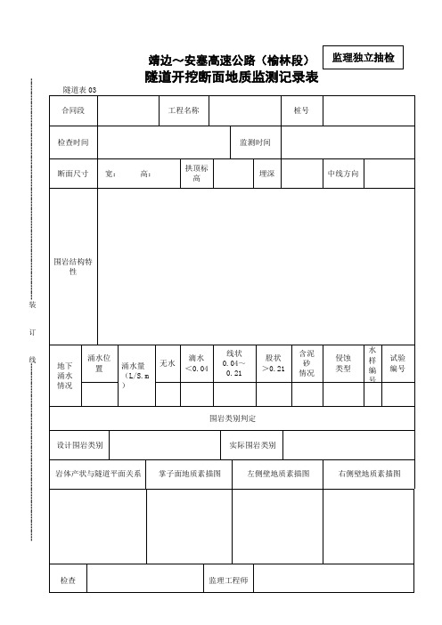 03    隧道开挖断面地质监测记录表