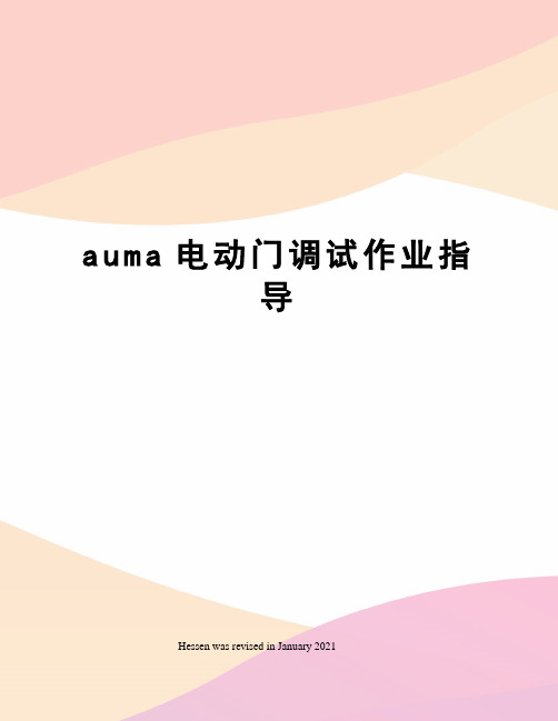 auma电动门调试作业指导