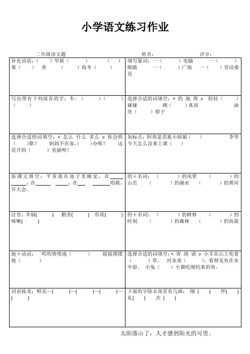 小学二年级语文精题选做系列III (59)
