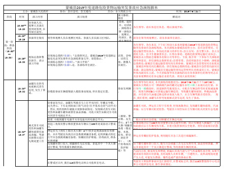 (新)蒙城县2019年道路危险货物运输突发事故应急演练脚本