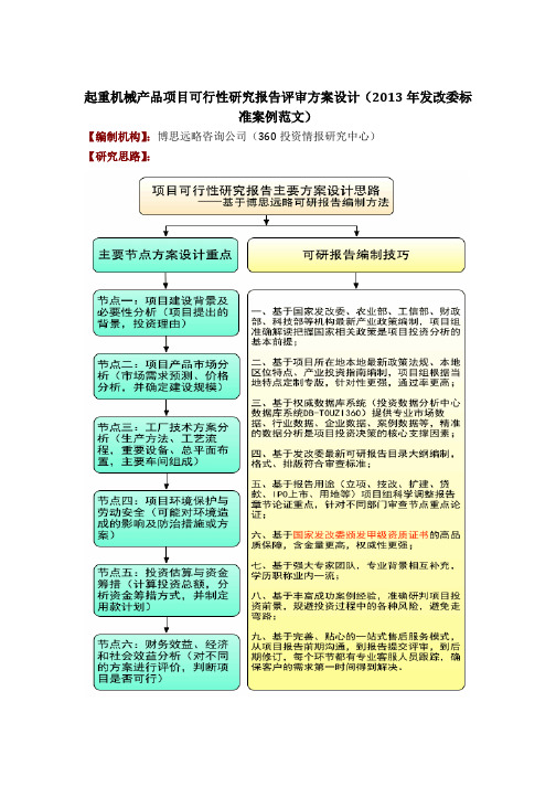 起重机械产品项目可行性研究报告评审方案设计(2013年发改委标准案例范文)